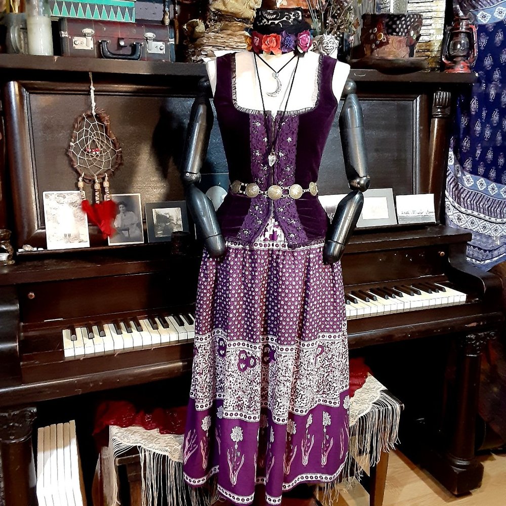 *SOLD* Funky People Boho Hippie Prairie Folk Festival Skirt ~ Dress